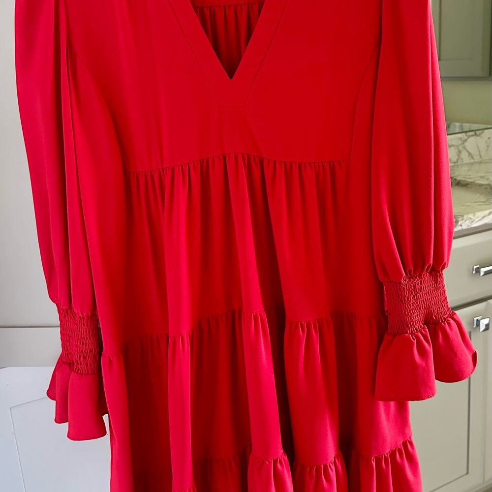 Pomander Place Red Crepe Kenzo Dress